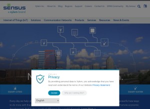 How sensus.com looks like on a tablet such as an iPad.