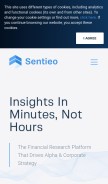 How sentieo.com looks like on a mobile device such as an iPhone.