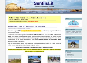 How sentina.it looks like on a tablet such as an iPad.