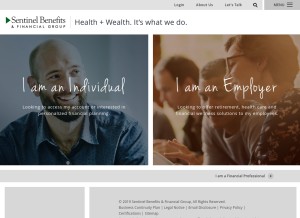 How sentinelgroup.com looks like on a tablet such as an iPad.