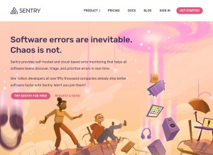 How sentry.io looks like on a tablet such as an iPad.