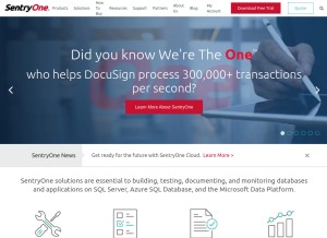 How sentryone.com looks like on a tablet such as an iPad.