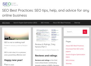 How seo-bestpractices.com looks like on a tablet such as an iPad.
