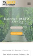 How seo-monkey.de looks like on a mobile device such as an iPhone.