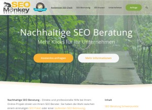 How seo-monkey.de looks like on a tablet such as an iPad.