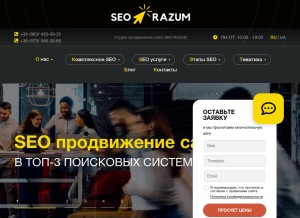 How seo-razum.com.ua looks like on a tablet such as an iPad.
