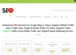 How seo25.com looks like on a tablet such as an iPad.
