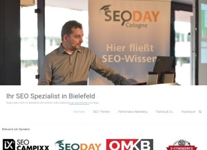 How seobielefeld.com looks like on a tablet such as an iPad.