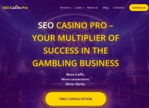 How seocasino.pro looks like on a tablet such as an iPad.