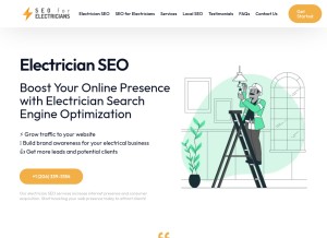 How seoforelectricians.com looks like on a tablet such as an iPad.