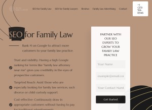 How seoforfamilylawyer.com looks like on a tablet such as an iPad.