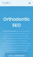 How seofororthodontist.com looks like on a mobile device such as an iPhone.