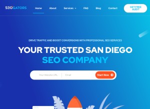 How seogators.com looks like on a tablet such as an iPad.