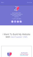 How seotoaster.com looks like on a mobile device such as an iPhone.