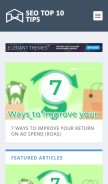 How seotop10tips.com looks like on a mobile device such as an iPhone.