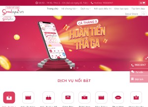 How seoulspa.vn looks like on a tablet such as an iPad.