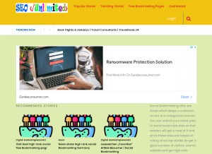 How seounlimited.xyz looks like on a tablet such as an iPad.