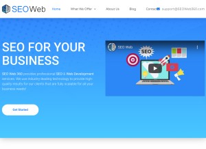 How seoweb360.com looks like on a tablet such as an iPad.