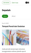How sepatah.medium.com looks like on a mobile device such as an iPhone.