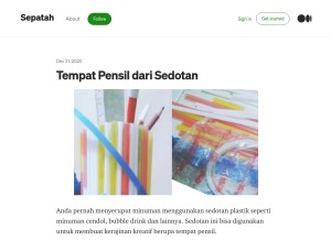 How sepatah.medium.com looks like on a tablet such as an iPad.