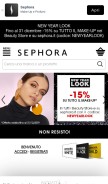 How sephora.it looks like on a mobile device such as an iPhone.