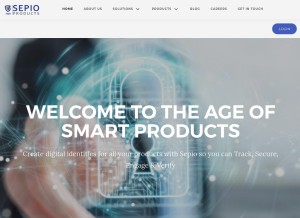 How sepioproducts.com looks like on a tablet such as an iPad.