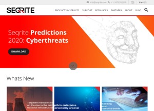 How seqrite.com looks like on a tablet such as an iPad.