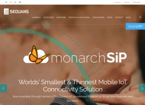 How sequans.com looks like on a tablet such as an iPad.