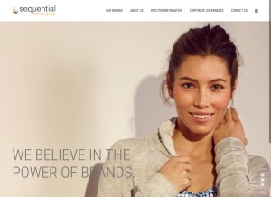 How sequentialbrandsgroup.com looks like on a tablet such as an iPad.