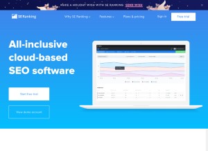 How seranking.com looks like on a tablet such as an iPad.