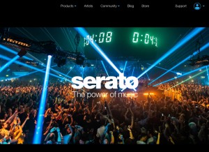 How serato.com looks like on a tablet such as an iPad.
