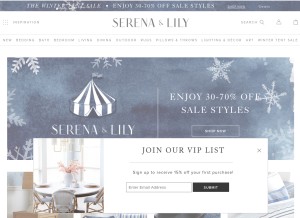 How serenaandlily.com looks like on a tablet such as an iPad.