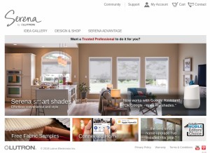 How serenashades.com looks like on a tablet such as an iPad.