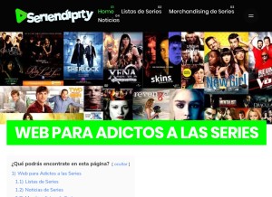 How seriendipity.com looks like on a tablet such as an iPad.