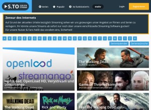 How serienstream.be looks like on a tablet such as an iPad.