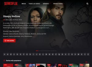 How seriesflix.video looks like on a tablet such as an iPad.