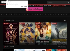 How seriesflixapp.tv looks like on a tablet such as an iPad.