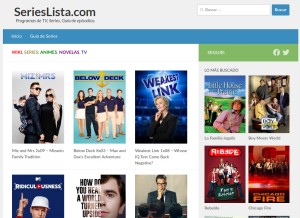 How serieslista.com looks like on a tablet such as an iPad.