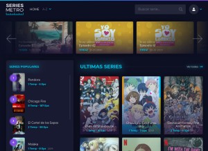 How seriesmetro.com looks like on a tablet such as an iPad.
