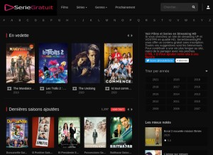How seriestreamingfr.com looks like on a tablet such as an iPad.