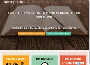How sermon.net looks like on a tablet such as an iPad.