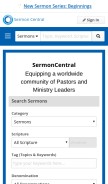 How sermoncentral.com looks like on a mobile device such as an iPhone.