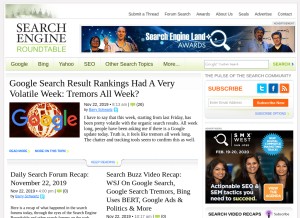 How seroundtable.com looks like on a tablet such as an iPad.