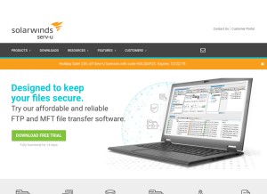 How serv-u.com looks like on a tablet such as an iPad.