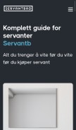 How servantbad.no looks like on a mobile device such as an iPhone.