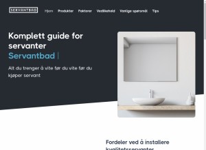 How servantbad.no looks like on a tablet such as an iPad.
