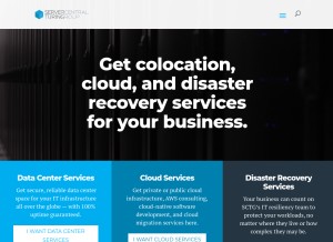 How servercentral.net looks like on a tablet such as an iPad.