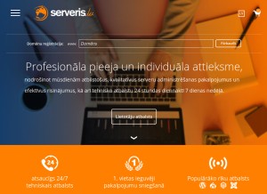 How serveris.lv looks like on a tablet such as an iPad.