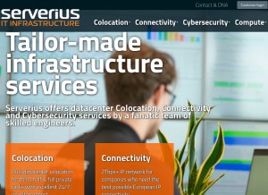 How serverius.net looks like on a tablet such as an iPad.