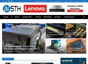 How servethehome.com looks like on a tablet such as an iPad.